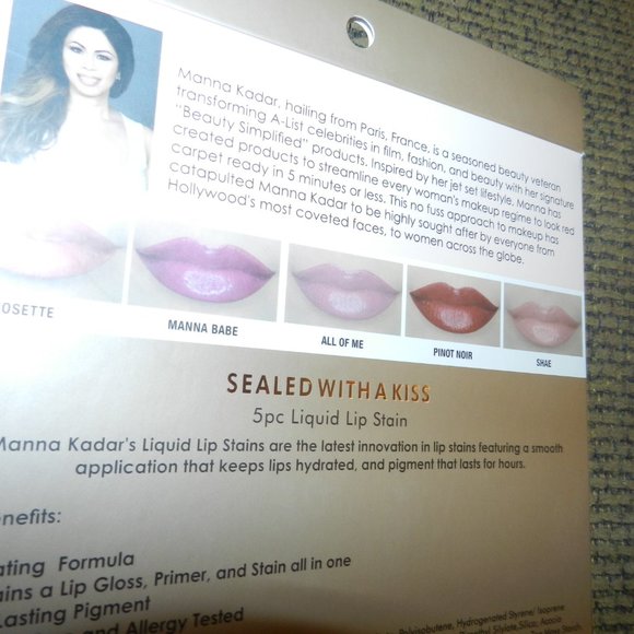 🆕 MANNA KADAR Sealed With A Kiss 5pc Set Lip locked Lip Stain 🆕⌚📦🏃💨🚚 - Picture 10 of 15